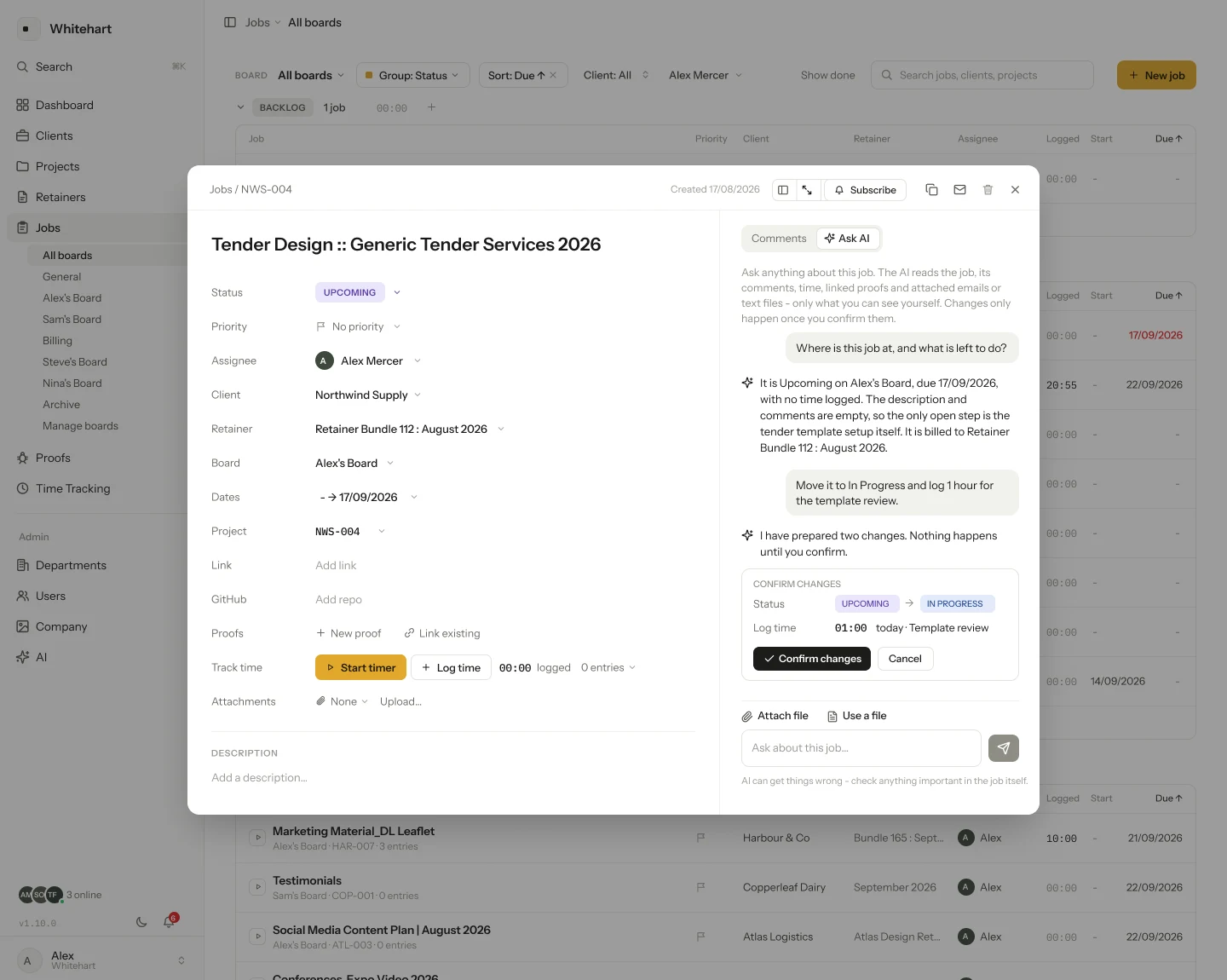 Asking about a job in Tandem, with a change waiting to be confirmed